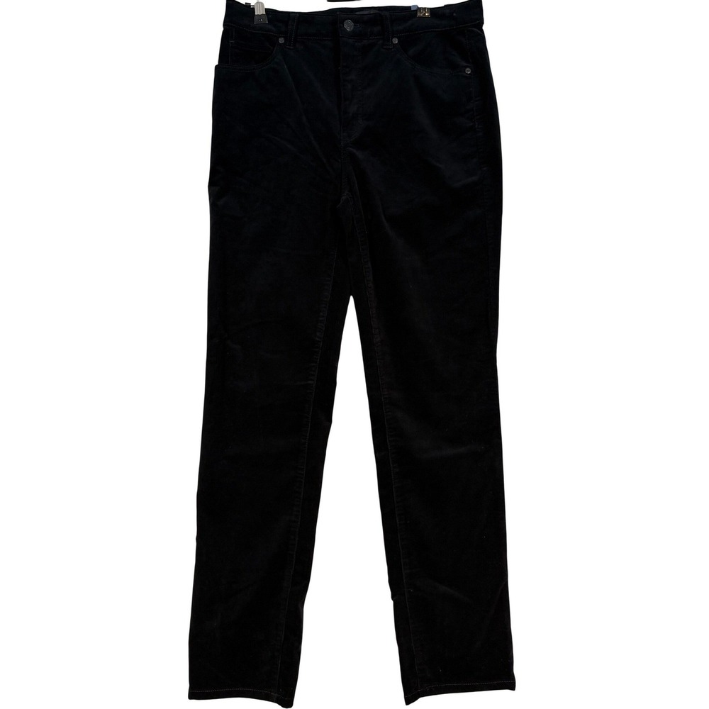 NWT Talbots Womens Black Corduroy Straight Leg Slimming Pants High Waist Size 6